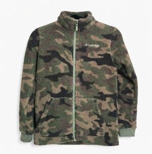 Columbia Camo Sherpa Fleece Zip Jacket – Youth Large (14/16)
